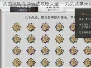 探索江湖秘境：我的侠客九剑玩法攻略大全——九剑武学天赋最强搭配指南