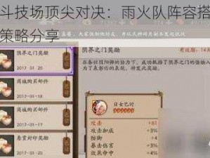 阴阳师斗技场顶尖对决：雨火队阵容搭配解析与实战策略分享