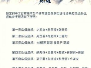 《新射雕群侠传之铁血丹心阵容搭配全攻略》