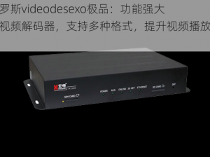 俄罗斯videodesexo极品：功能强大的视频解码器，支持多种格式，提升视频播放体验