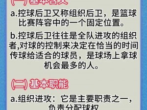 全民大灌篮：组织后卫技能搭配攻略，提升你的球场掌控力