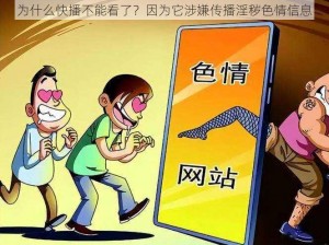 为什么快播不能看了？因为它涉嫌传播淫秽色情信息