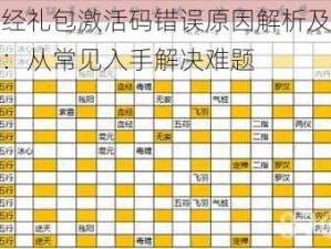 九阴真经礼包激活码错误原因解析及解决策略探讨：从常见入手解决难题