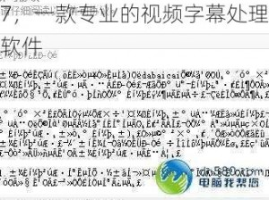 中文字幕乱码中文乱码 777，一款专业的视频字幕处理软件