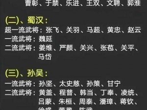 小小五千年蜀汉武将强度解析：历史视角下的蜀汉武将战力概览