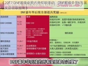 《2017 DNF超级会员六月狂欢活动，DNF超级会员6月黑钻奖励领取指南》