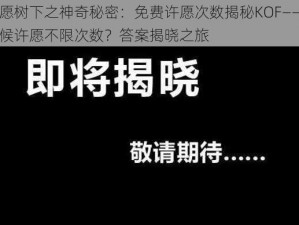 许愿树下之神奇秘密：免费许愿次数揭秘KOF——全天候许愿不限次数？答案揭晓之旅