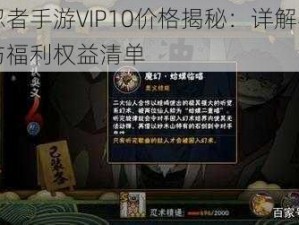 火影忍者手游VIP10价格揭秘：详解其所需金额与福利权益清单