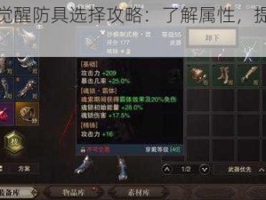 猎魂觉醒防具选择攻略：了解属性，提升战力