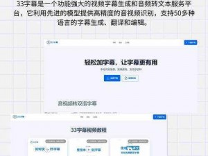 中文中幕 a 在线，一款功能强大的字幕翻译工具