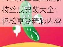 污秋葵草莓黄瓜荔枝丝瓜安装大全：轻松享受精彩内容