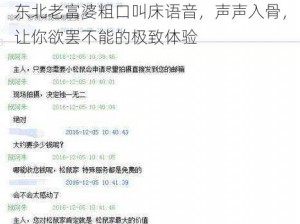 东北老富婆粗口叫床语音，声声入骨，让你欲罢不能的极致体验