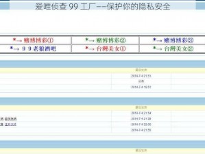 爱唯侦查 99 工厂——保护你的隐私安全