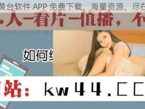 十大黄台软件 APP 免费下载，海量资源，尽在其中