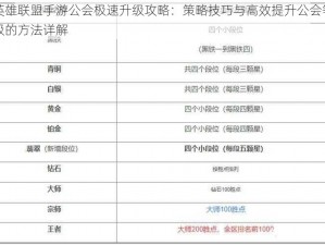 英雄联盟手游公会极速升级攻略：策略技巧与高效提升公会等级的方法详解