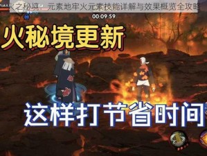 火之秘境：元素地牢火元素技能详解与效果概览全攻略