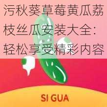 污秋葵草莓黄瓜荔枝丝瓜安装大全：轻松享受精彩内容