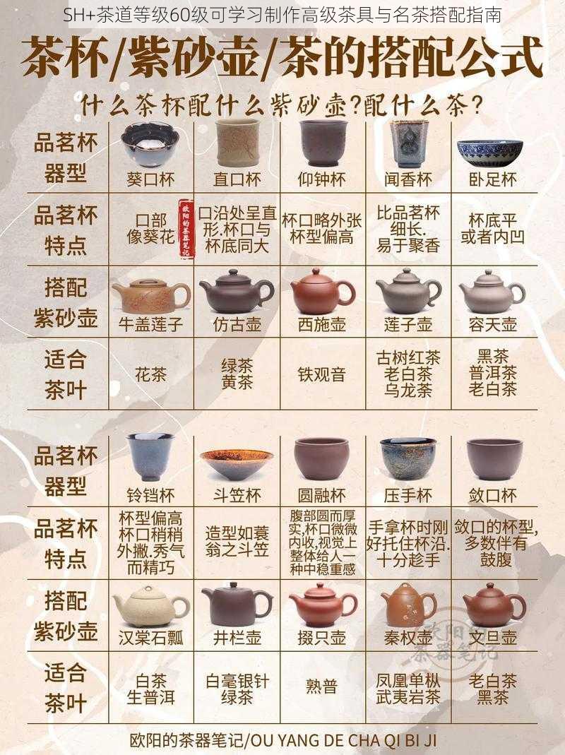 SH+茶道等级60级可学习制作高级茶具与名茶搭配指南