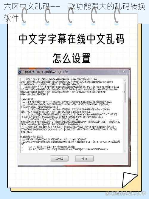 六区中文乱码——一款功能强大的乱码转换软件
