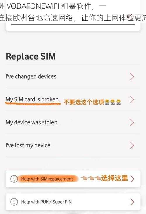 欧洲 VODAFONEWIFI 粗暴软件，一键连接欧洲各地高速网络，让你的上网体验更流畅