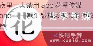 夜里十大禁用 app 花季传媒 one——一款汇聚精彩视频的播放器