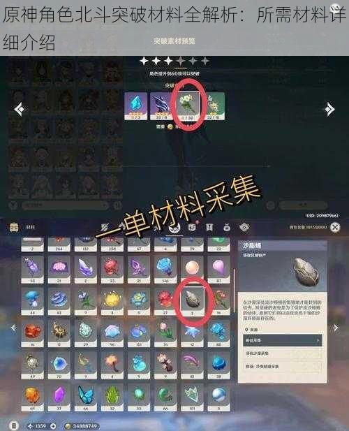 原神角色北斗突破材料全解析：所需材料详细介绍