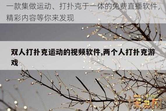 一款集做运动、打扑克于一体的免费直播软件，精彩内容等你来发现