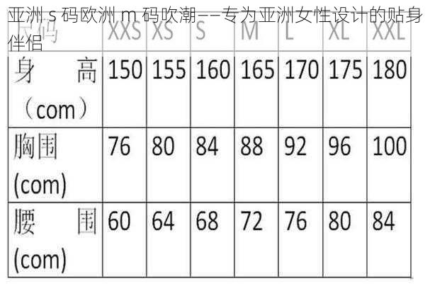 亚洲 s 码欧洲 m 码吹潮——专为亚洲女性设计的贴身伴侣