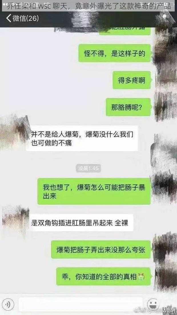 乔任梁和 wsc 聊天，竟意外曝光了这款神奇的产品