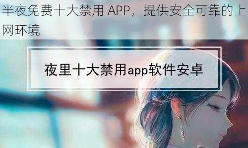 半夜免费十大禁用 APP，提供安全可靠的上网环境