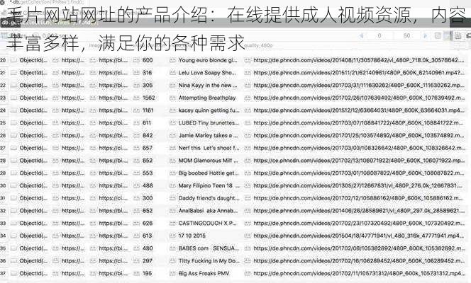 毛片网站网址的产品介绍：在线提供成人视频资源，内容丰富多样，满足你的各种需求