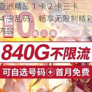 亚洲精品 1 卡 2 卡三卡 4 卡乱码，畅享无限制精彩内容