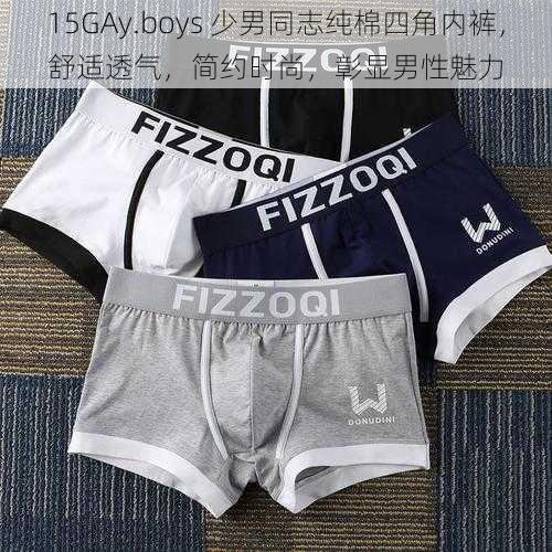 15GAy.boys 少男同志纯棉四角内裤，舒适透气，简约时尚，彰显男性魅力