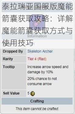 泰拉瑞亚国服版魔能箭囊获取攻略：详解魔能箭囊获取方式与使用技巧