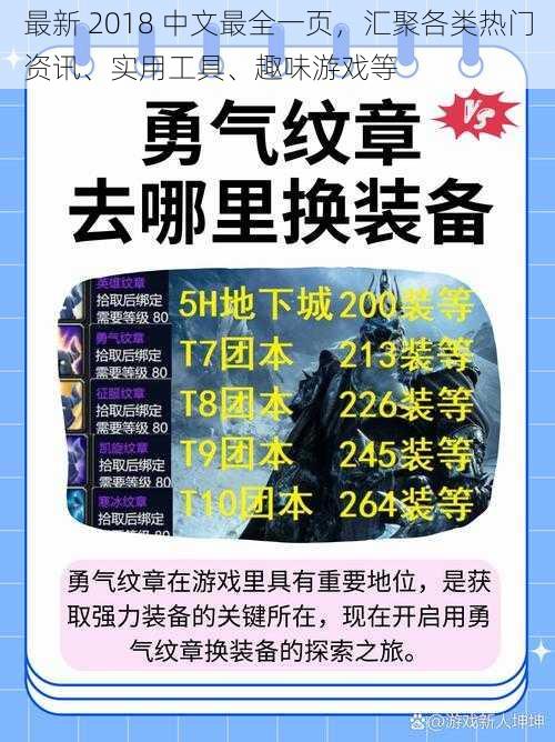 最新 2018 中文最全一页，汇聚各类热门资讯、实用工具、趣味游戏等