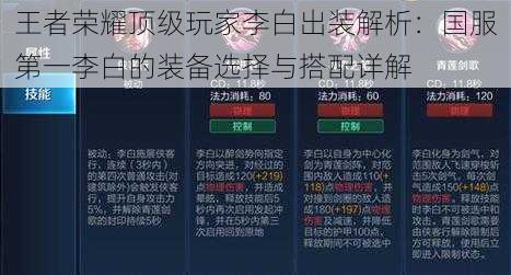 王者荣耀顶级玩家李白出装解析：国服第一李白的装备选择与搭配详解