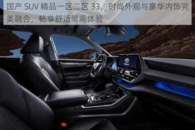 国产 SUV 精品一区二区 33，时尚外观与豪华内饰完美融合，畅享舒适驾乘体验