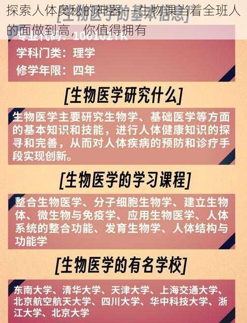 探索人体奥秘的神器——生物课当着全班人的面做到高，你值得拥有