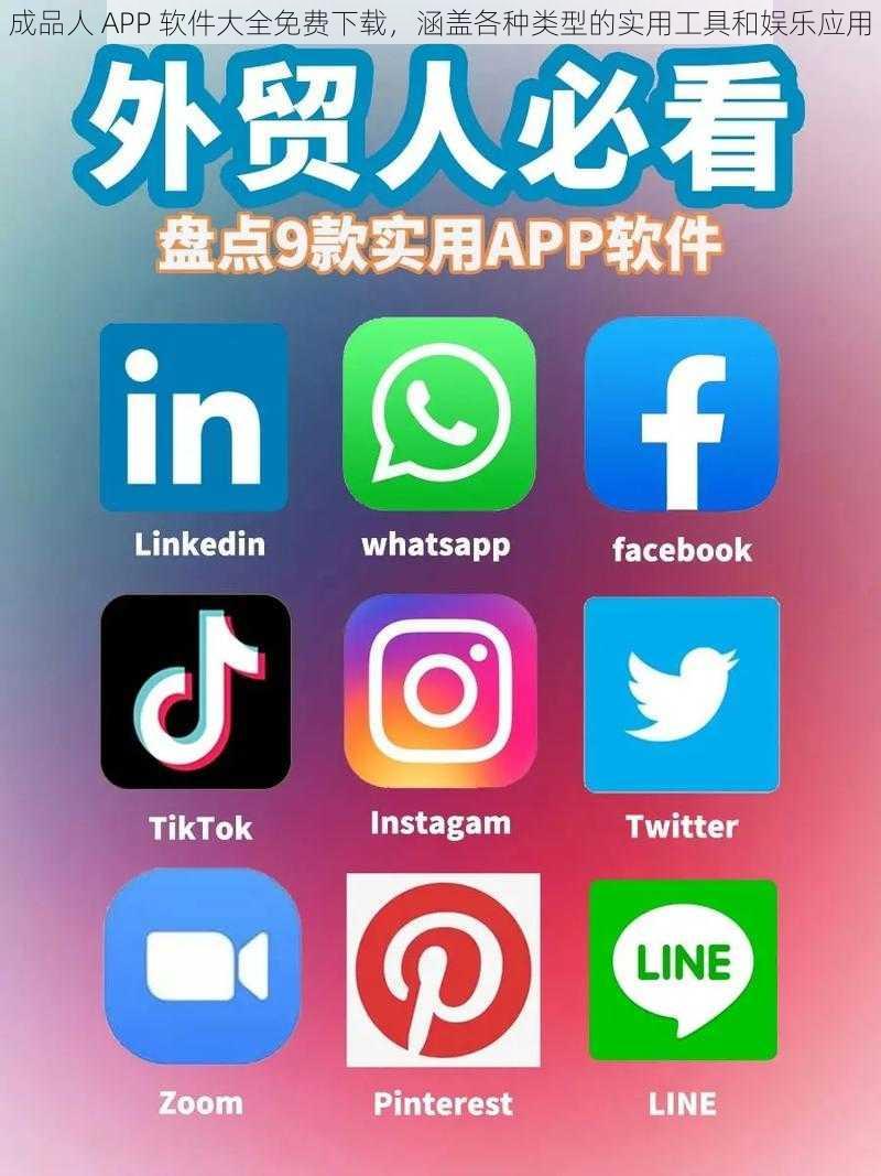 成品人 APP 软件大全免费下载，涵盖各种类型的实用工具和娱乐应用