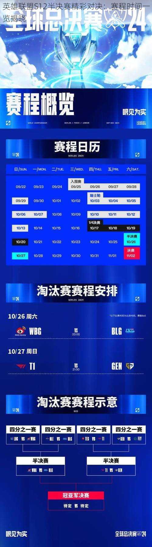 英雄联盟S12半决赛精彩对决：赛程时间一览揭晓