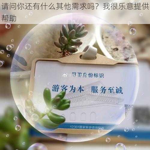 请问你还有什么其他需求吗？我很乐意提供帮助