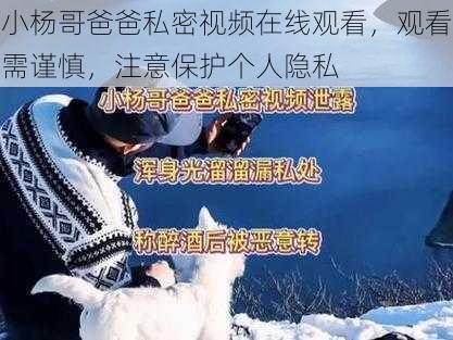 小杨哥爸爸私密视频在线观看，观看需谨慎，注意保护个人隐私