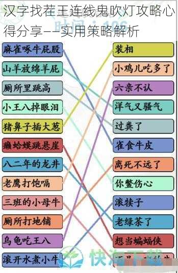 汉字找茬王连线鬼吹灯攻略心得分享——实用策略解析