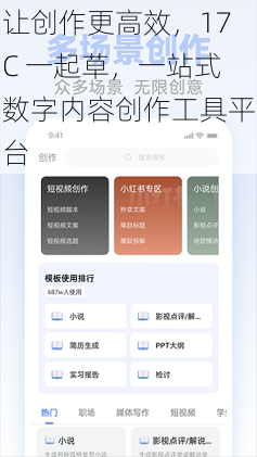 让创作更高效，17C 一起草，一站式数字内容创作工具平台