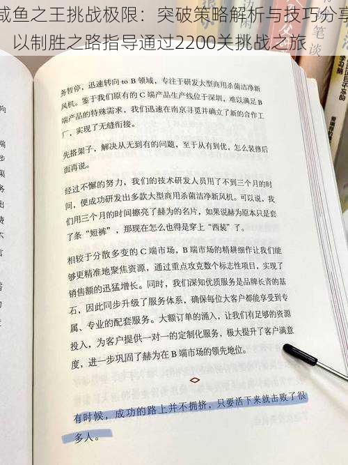 咸鱼之王挑战极限：突破策略解析与技巧分享，以制胜之路指导通过2200关挑战之旅