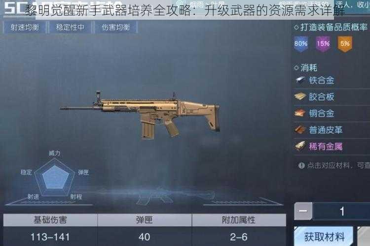 黎明觉醒新手武器培养全攻略：升级武器的资源需求详解