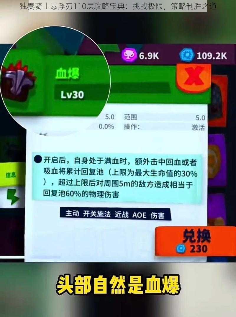 独奏骑士悬浮刃110层攻略宝典：挑战极限，策略制胜之道