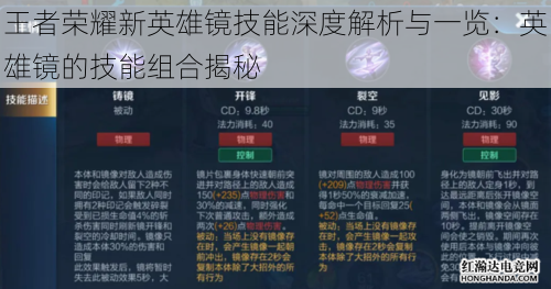 王者荣耀新英雄镜技能深度解析与一览：英雄镜的技能组合揭秘