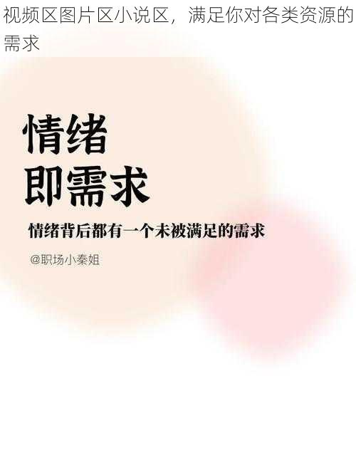 视频区图片区小说区，满足你对各类资源的需求