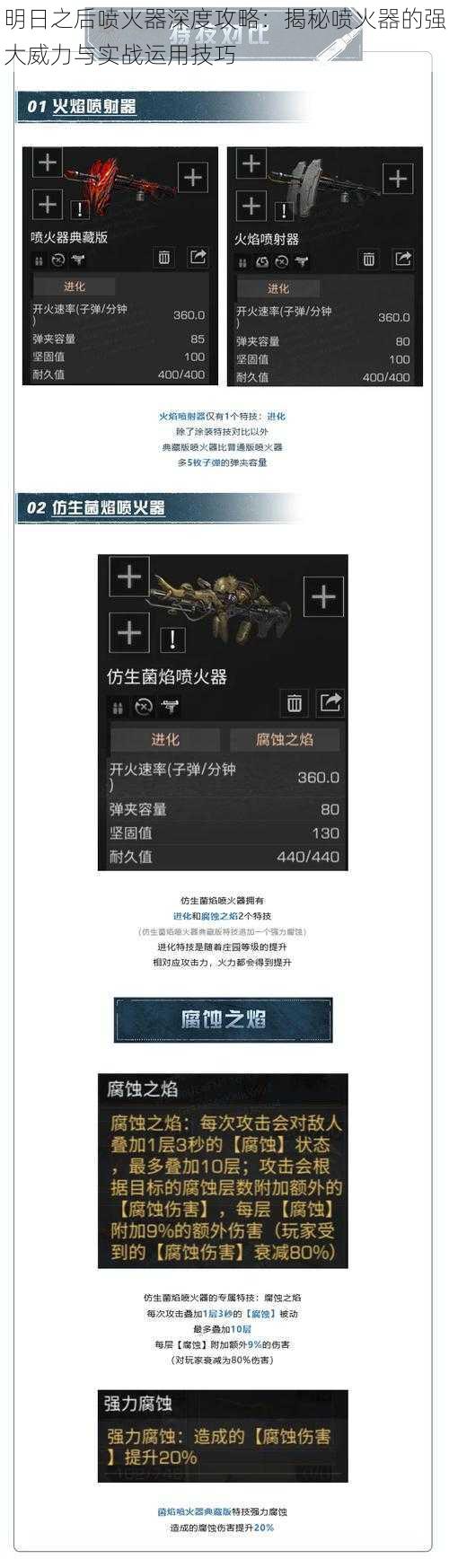 明日之后喷火器深度攻略：揭秘喷火器的强大威力与实战运用技巧
